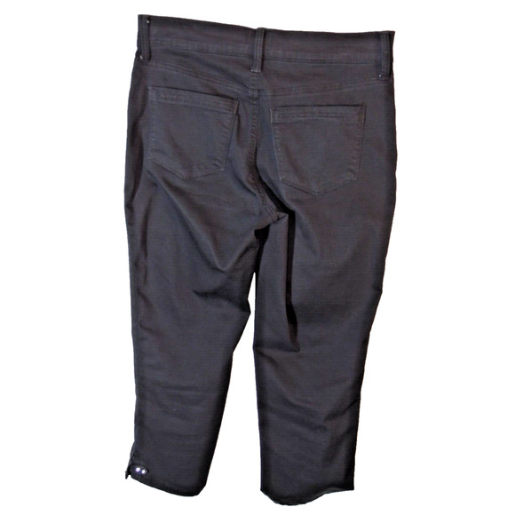NYDJ Jeans Womens Size 2 Black Karen Capri‎ Mid Rise Cotton Blend Lift and Tuck - Picture 3 of 14